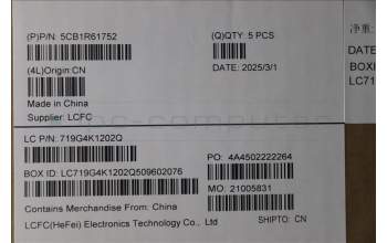 Lenovo 5CB1R61752 C-Cover with keyboard, Spanish, Cosmic Blue, Non-Puresight Logo, Screw, UK