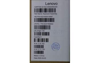 Lenovo 5CB1R68002 C-Cover with keyboard, German, Luna Grey, Non-Puresight Logo, FingerPrint, UK