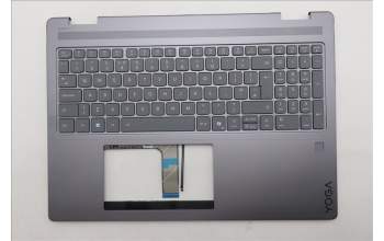 Lenovo 5CB1R68023 C-Cover with keyboard, UK English, Luna Grey, Puresight Logo, FingerPrint, UK