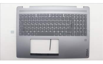 Lenovo 5CB1R68024 C-Cover with keyboard, UK English, Luna Grey, Non-Puresight Logo, FingerPrint, UK