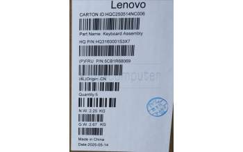 Lenovo 5CB1R68069 C-Cover with keyboard, Russian, Luna Grey, Puresight Logo, Non-FingerPrint, US