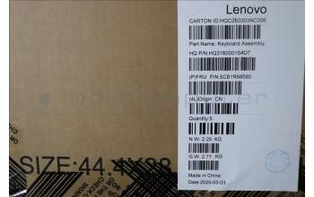 Lenovo 5CB1R68085 C-Cover with keyboard, US English Euro, Luna Grey, Puresight Logo, Non-FingerPrint, US