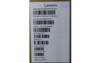 Lenovo 5CB1R68291 C-Cover with keyboard, Ukraine, Luna Grey, Puresight Logo, Non-FingerPrint, US