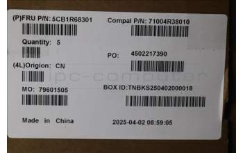 Lenovo 5CB1R68301 C-Cover with keyboard, Russian, Luna Grey, Puresight Logo, US