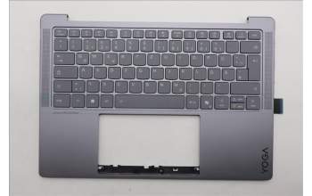 Lenovo 5CB1R68344 C-Cover with keyboard, German, Luna Grey, Non-Puresight Logo, UK