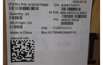 Lenovo 5CB1R70689 LCD Cover, 21SQ, Luna Grey