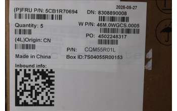 Lenovo 5CB1R70694 C-Cover with keyboard, Slovenian, Luna Grey, Backlight, UK