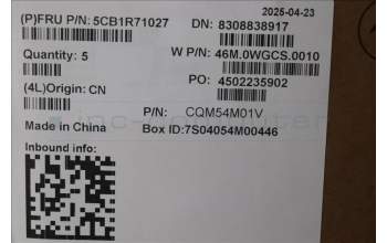 Lenovo 5CB1R71027 C-Cover with keyboard, French, Luna Grey, Backlight, US