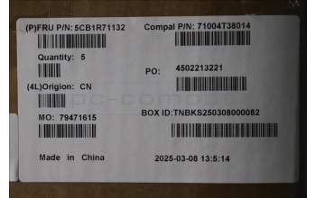 Lenovo 5CB1R71132 C-Cover with keyboard, Nordic, Luna Grey, UK