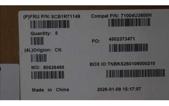 Lenovo 5CB1R71149 C-Cover with keyboard, Greek, Luna Grey, US