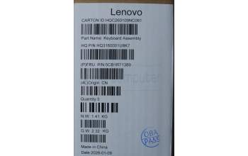 Lenovo 5CB1R71389 C-Cover with keyboard, Spanish, Tidal Teal, Non-FingerPrint, Non-Puresight Logo, UK