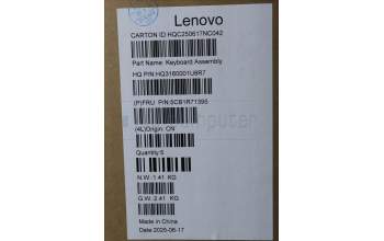 Lenovo 5CB1R71395 C-Cover with keyboard, US English Euro, Tidal Teal, Non-FingerPrint, Non-Puresight Logo, US