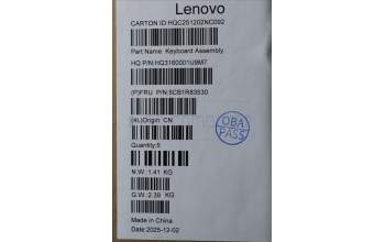 Lenovo 5CB1R83530 C-Cover with keyboard, US English Euro, Seashell, FingerPrint, Non-Puresight Logo, US