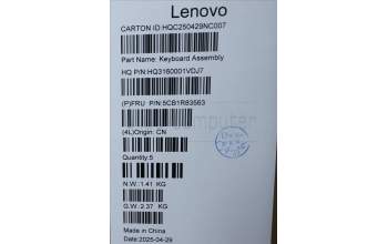 Lenovo 5CB1R83563 C-Cover with keyboard, Bulgarian, Seashell, Non-FingerPrint, Non-Puresight Logo, UK
