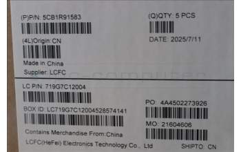 Lenovo 5CB1R91583 C-Cover with keyboard, Czech Slovakian, Luna Grey, DIS, UK