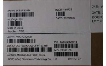 Lenovo 5CB1R91594 C-Cover with keyboard, Italian, Luna Grey, DIS, UK