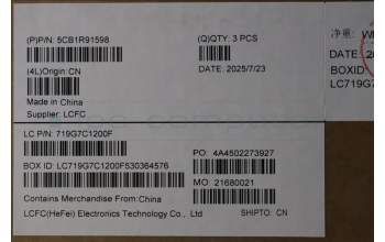 Lenovo 5CB1R91598 C-Cover with keyboard, Nordic, Luna Grey, DIS, UK