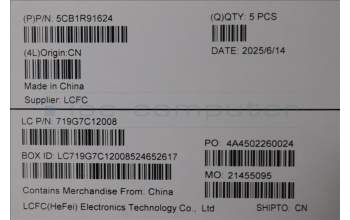 Lenovo 5CB1R91624 C-Cover with keyboard, Italian, Luna Grey, UMA, UK