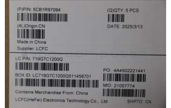 Lenovo 5CB1R97094 C-Cover with keyboard, Switzerland, Luna Grey, UMA, UK