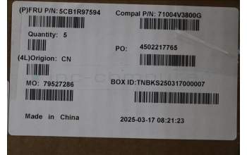 Lenovo 5CB1R97594 C-Cover with keyboard, English, Tidal Teal, US