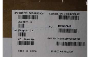 Lenovo 5CB1R97605 C-Cover with keyboard, Spanish, Tidal Teal, UK