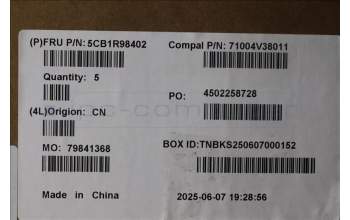 Lenovo 5CB1R98402 C-Cover with keyboard, Belgian, Tidal Teal, UK