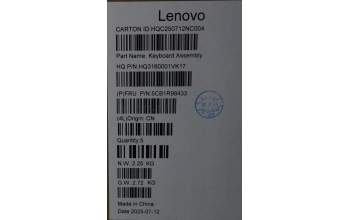 Lenovo 5CB1R98433 C-Cover with keyboard, Nordic, Seashell, FingerPrint, Puresight Logo, UK