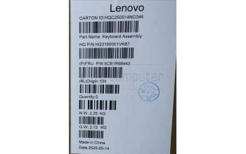 Lenovo 5CB1R98443 C-Cover with keyboard, Switzerland, Seashell, FingerPrint, Puresight Logo, UK