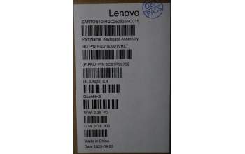 Lenovo 5CB1R99762 C-Cover with keyboard, Nordic, Seashell, Non-FingerPrint, Non-Puresight Logo, UK