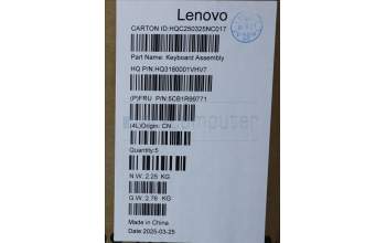 Lenovo 5CB1R99771 C-Cover with keyboard, Switzerland, Seashell, Non-FingerPrint, Puresight Logo, UK