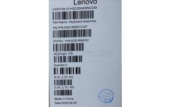 Lenovo 5CB1R99781 C-Cover with keyboard, US English Euro, Seashell, Non-FingerPrint, Puresight Logo, US