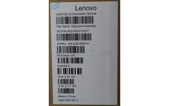 Lenovo 5CB1R99797 C-Cover with keyboard, Ukraine, Seashell, Non-FingerPrint, Puresight Logo, US