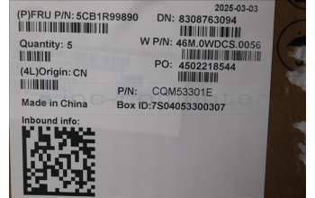 Lenovo 5CB1R99890 C-Cover with keyboard, Spanish, Arctic Grey, Backlight, H-series, UK