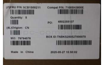 Lenovo 5CB1S00211 Tastatur inkl. TopcaseASM EURO ENG C 83JY TT PS