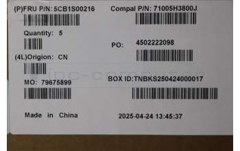 Lenovo 5CB1S00216 C-Cover with keyboard, Hebrew, Tidal Teal, Puresight Logo, US