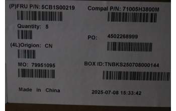 Lenovo 5CB1S00219 C-Cover with keyboard, Italian, Tidal Teal, Puresight Logo, UK