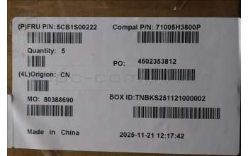 Lenovo 5CB1S00222 C-Cover with keyboard, Portuguese, Tidal Teal, Puresight Logo, UK