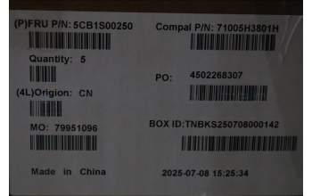 Lenovo 5CB1S00250 C-Cover with keyboard, Spanish, Tidal Teal, Non-Puresight Logo, UK