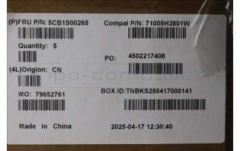 Lenovo 5CB1S00265 C-Cover with keyboard, Czech Slovakian, Tidal Teal, Non-Puresight Logo, UK