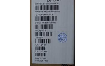 Lenovo 5CB1S02862 C-Cover with keyboard, French, Cosmic Blue, Backlight, Non-FingerPrint, US