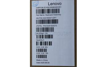 Lenovo 5CB1S05075 C-Cover with keyboard, Italian, Luna Grey, Backlight, Non-FingerPrint, UK