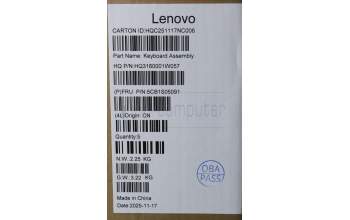 Lenovo 5CB1S05091 C-Cover with keyboard, Hebrew, Luna Grey, Backlight, Non-FingerPrint, US