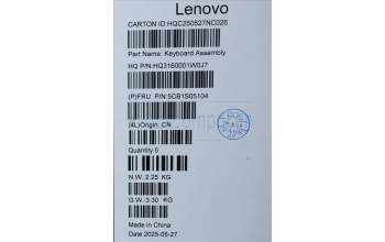 Lenovo 5CB1S05104 C-Cover with keyboard, UK English, Cosmic Blue, Backlight, Non-FingerPrint, UK