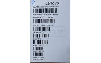 Lenovo 5CB1S05105 C-Cover with keyboard, Italian, Cosmic Blue, Backlight, Non-FingerPrint, UK
