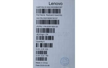 Lenovo 5CB1S05120 C-Cover with keyboard, Greek, Cosmic Blue, Backlight, Non-FingerPrint, US