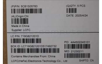 Lenovo 5CB1S05783 C-Cover with keyboard, Spanish, Luna Grey, Backlight, FingerPrint, UK