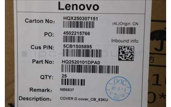 Lenovo 5CB1S05895 D-Cover, 83KU, Cosmic Blue