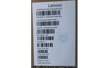 Lenovo 5CB1S11881 C-Cover with keyboard, UK English, Luna Grey, Backlight, UK