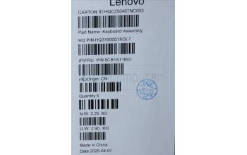 Lenovo 5CB1S11893 C-Cover with keyboard, German, Cosmic Blue, Backlight, UK