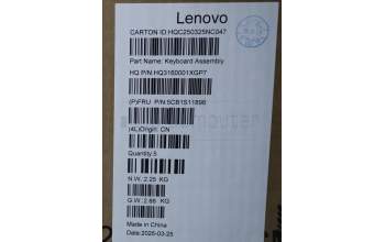 Lenovo 5CB1S11896 C-Cover with keyboard, Hungarian, Cosmic Blue, Backlight, UK
